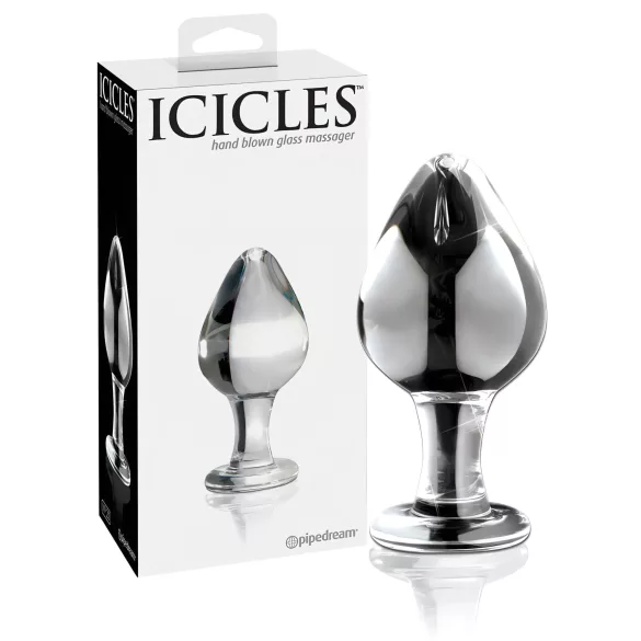 Icicles No. 25 - stakleni analni čep u obliku konusa (prozirni)