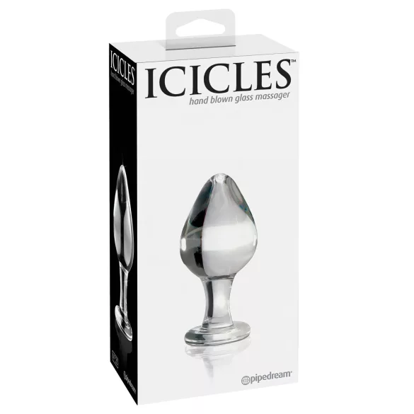 Icicles No. 25 - stakleni analni čep u obliku konusa (prozirni)