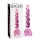 Icicles No. 43 - stakleni dildo sa perlicama i srcima (roze)