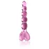 Icicles No. 43 - stakleni dildo sa perlicama i srcima (roze)