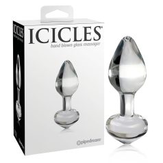 Icicles No. 44 - konusni, stakleni analni čep (proziran)