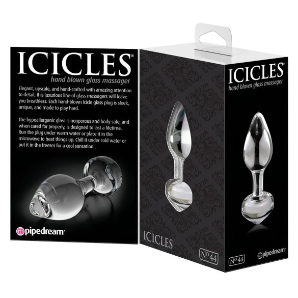 Icicles No. 44 - konusni, stakleni analni čep (proziran)
