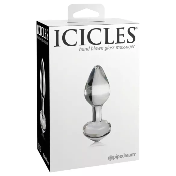 Icicles No. 44 - konusni, stakleni analni čep (proziran)