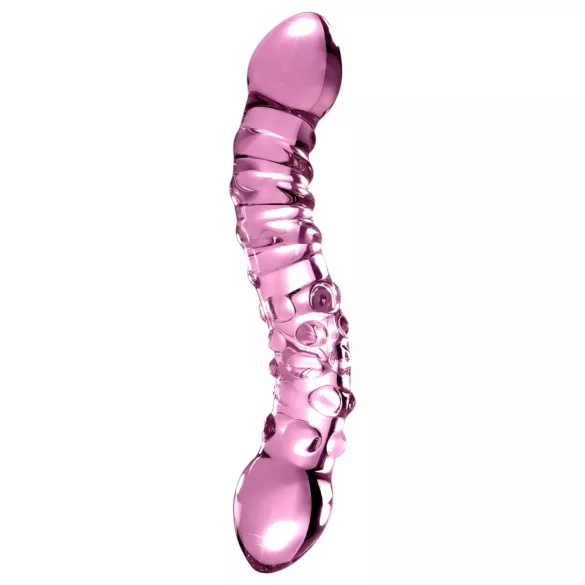 Icicles No. 55 - dvostrani, G-tačka stakleni dildo (roze)