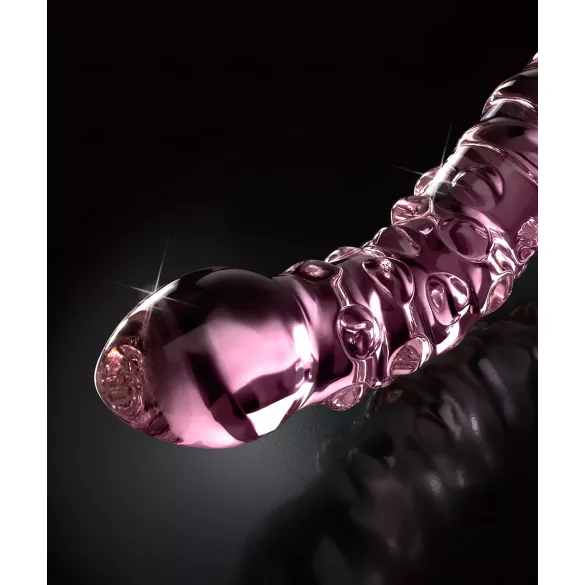Icicles No. 55 - dvostrani, G-tačka stakleni dildo (roze)
