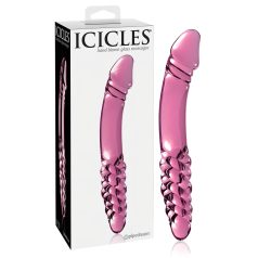   Icicles No. 57 - stakleni dvostrani dildo u obliku penisa (roze)