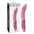 Icicles No. 57 - stakleni dvostrani dildo u obliku penisa (roze)