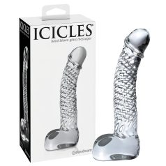   Icicles No. 61 - stakleni dildo sa testisima, u obliku penisa (prozirni)