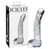 Icicles No. 61 - stakleni dildo sa testisima, u obliku penisa (prozirni)