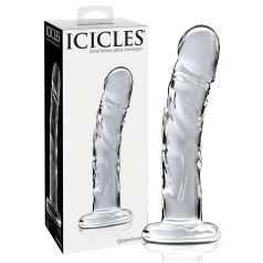 Icicles No. 62 - stakleni dildo sa glavom penisa (proziran)