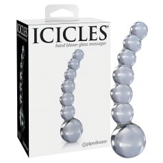   Icicles No. 66 - Zakrivljeni, kuglasti stakleni dildo (prozirni)