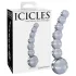 Icicles No. 66 - Zakrivljeni, kuglasti stakleni dildo (prozirni)