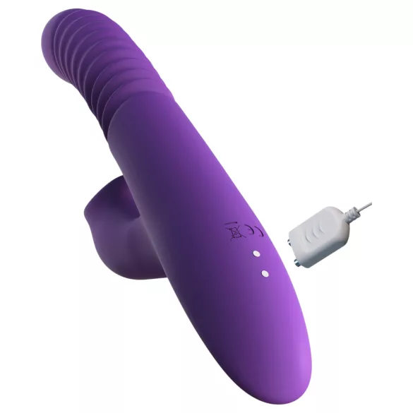 Fantasy For Her - 3 u 1 potiskujući vibrator sa funkcijom zagrevanja (ljubičasti)