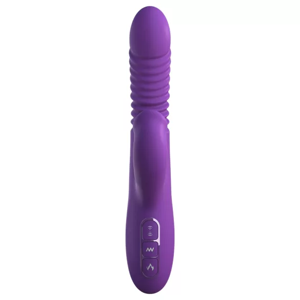 Fantasy For Her - 3 u 1 potiskujući vibrator sa funkcijom zagrevanja (ljubičasti)