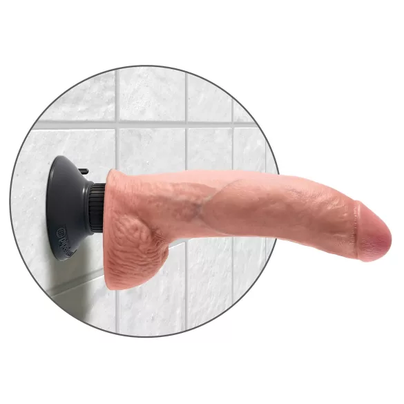 King Cock 9 - savitljivi dildo sa postoljem (26 cm) - prirodna boja