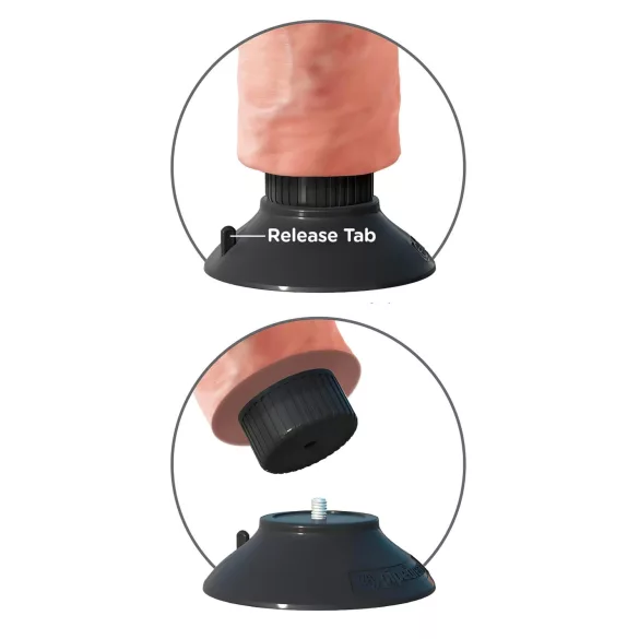 King Cock 9 - savitljivi dildo sa postoljem (26 cm) - prirodna boja