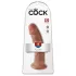 King Cock 9 - realistični dildo sa vakuumskom bazom (23cm) - tamno prirodna boja