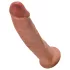 King Cock 9 - realistični dildo sa vakuumskom bazom (23cm) - tamno prirodna boja