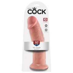 King Cock 10 - veliki dildo s vakuum bazom (25cm) - prirodno
