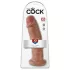King Cock 10 - veliki dildo sa jakom vakuumskom čašom (25 cm) - tamna prirodna boja