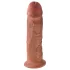 King Cock 10 - veliki dildo sa jakom vakuumskom čašom (25 cm) - tamna prirodna boja