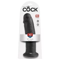 King Cock 10 - dildo sa vakuum bazom (25cm) - crna