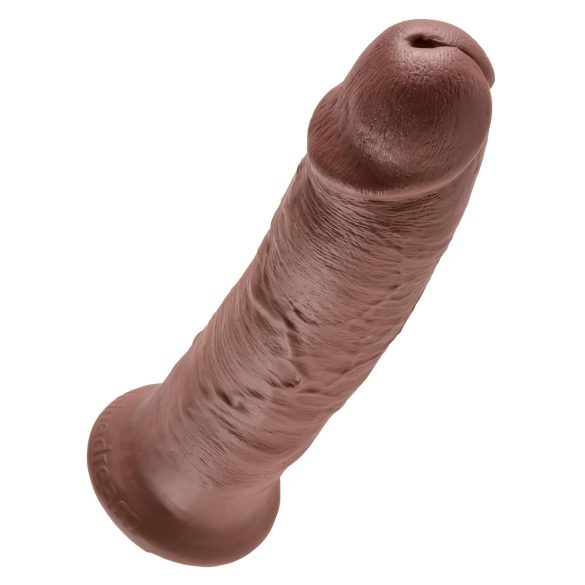 King Cock 10 - veliki dildo sa vakumskim postoljem (25cm) - smeđa