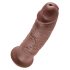 King Cock 10 - veliki dildo sa vakumskim postoljem (25cm) - smeđa