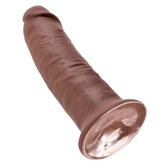 King Cock 10 - veliki dildo sa vakumskim postoljem (25cm) - smeđa