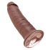 King Cock 10 - veliki dildo sa vakumskim postoljem (25cm) - smeđa