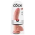 King Cock 9 - veliki dildo sa testisima i jakom vakuumskom čašicom (23 cm, prirodna boja)