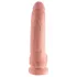 King Cock 9 - veliki dildo sa testisima i jakom vakuumskom čašicom (23 cm, prirodna boja)