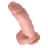 King Cock 9 - veliki dildo sa testisima i jakom vakuumskom čašicom (23 cm, prirodna boja)