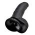 King Cock 9 - crni dildo sa testisima i vakumom (23cm)