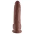 King Cock 9 - veliki dildo sa vakumom i testisima (23 cm) - braon