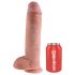King Cock 11 - Dildo sa vakumskim postoljem i testisima (28cm) - prirodno