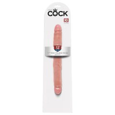   King Cock 12 Slim - realistični dvostruki dildo (31 cm) - prirodna boja