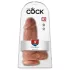 King Cock 9 Chubby - dildo sa prianjajućom bazom (23cm) - tamno prirodna boja