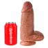 King Cock 9 Chubby - dildo sa prianjajućom bazom (23cm) - tamno prirodna boja