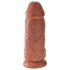 King Cock 9 Chubby - dildo sa prianjajućom bazom (23cm) - tamno prirodna boja