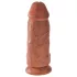 King Cock 9 Chubby - dildo sa prianjajućom bazom (23cm) - tamno prirodna boja