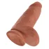 King Cock 9 Chubby - dildo sa prianjajućom bazom (23cm) - tamno prirodna boja