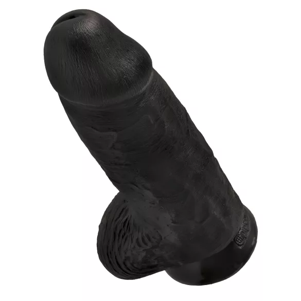 King Cock 9 Chubby - crni dildo sa testisima i vakumom (23cm)