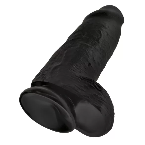 King Cock 9 Chubby - crni dildo sa testisima i vakumom (23cm)