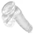 King Cock Clear 6 - mali dildo sa testisima i vakuumskom podlogom (15cm)