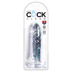 King Cock Clear 6 - dildo sa vakumskom bazom (15cm)