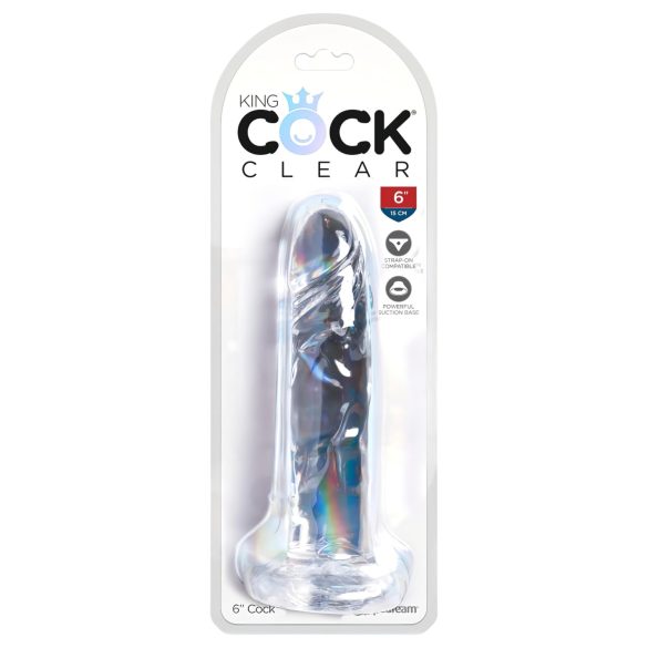King Cock Clear 6 - dildo sa vakumskom bazom (15cm)