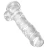 King Cock Clear 8 - dildо са вакуумским постољем и тестисима (20cm)