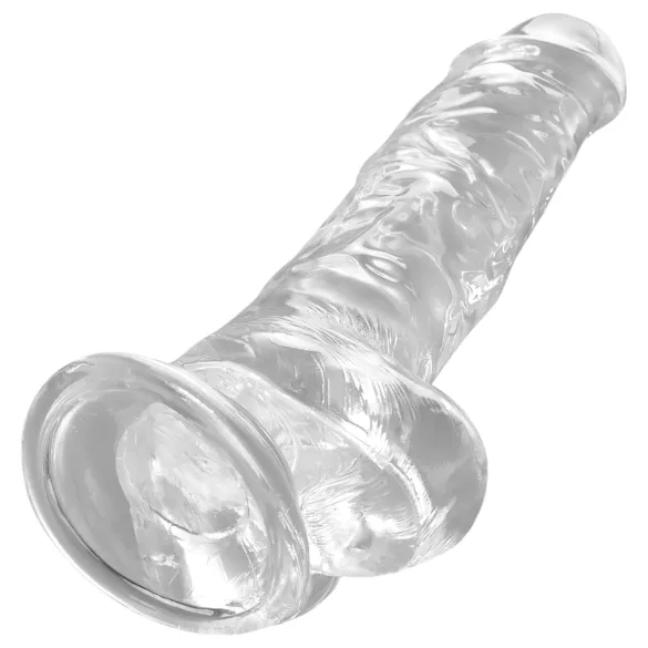 King Cock Clear 8 - dildо са вакуумским постољем и тестисима (20cm)
