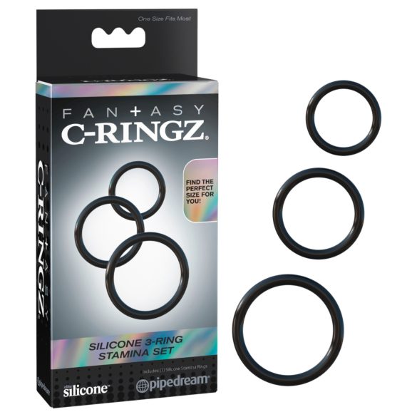 Fantasy C-Ringz - Set prstenova za penis (crni)